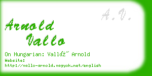 arnold vallo business card